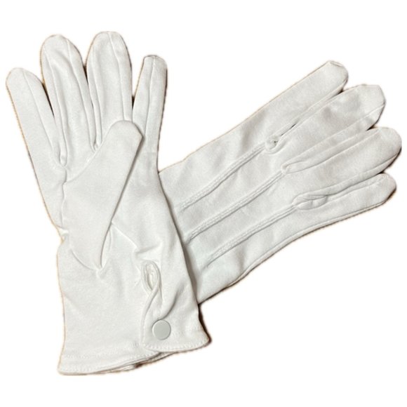 New With Tags - White Military Gloves with Snap - Picture 1 of 1